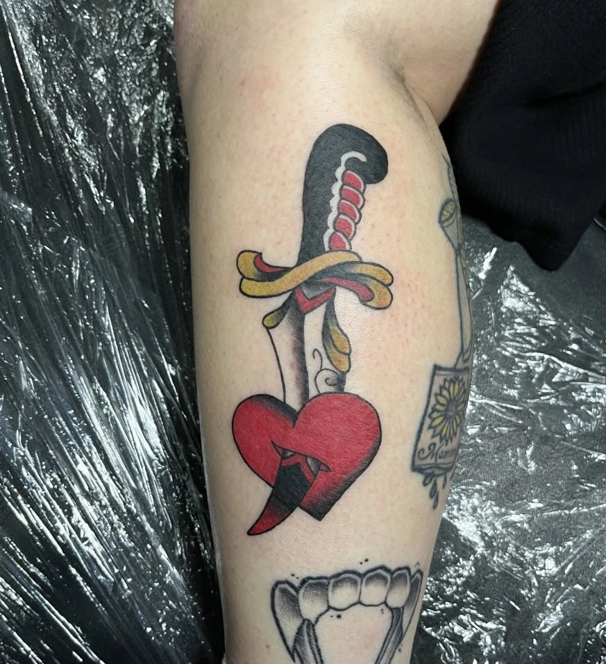 Spencer Green - Dagger Heart Tattoo
